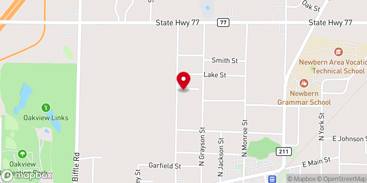 Map showing location of Jones St. Church of Christ