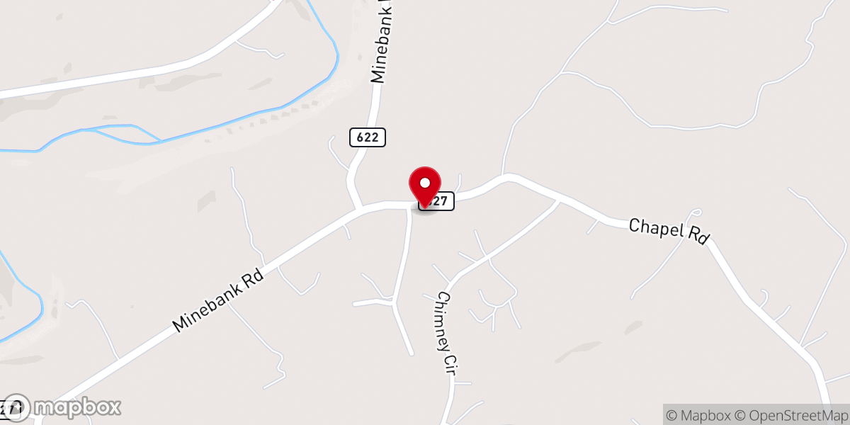 Map showing location of Hites Chapel UMC