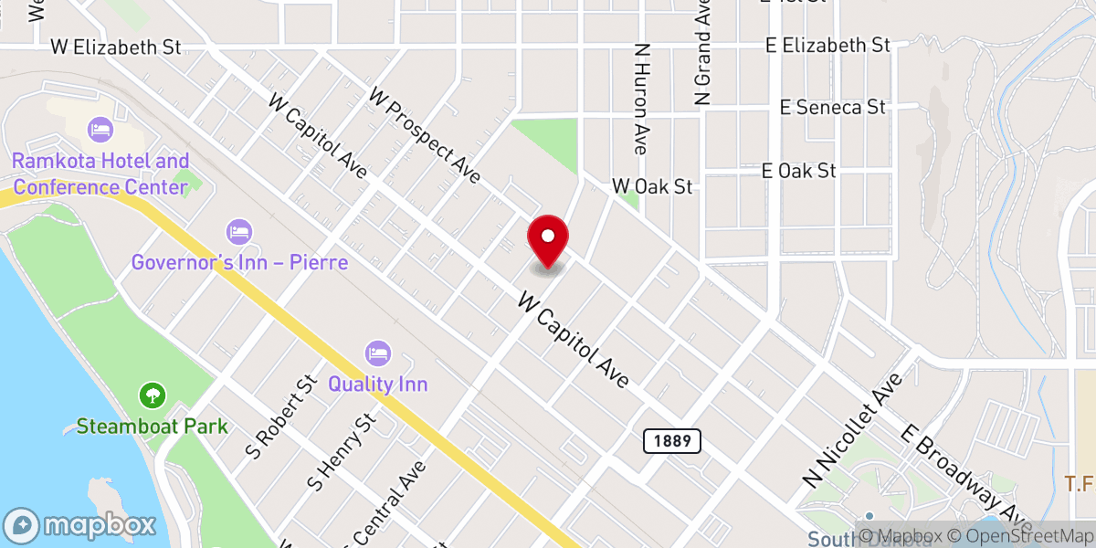 Map showing location of First United Methodist Church