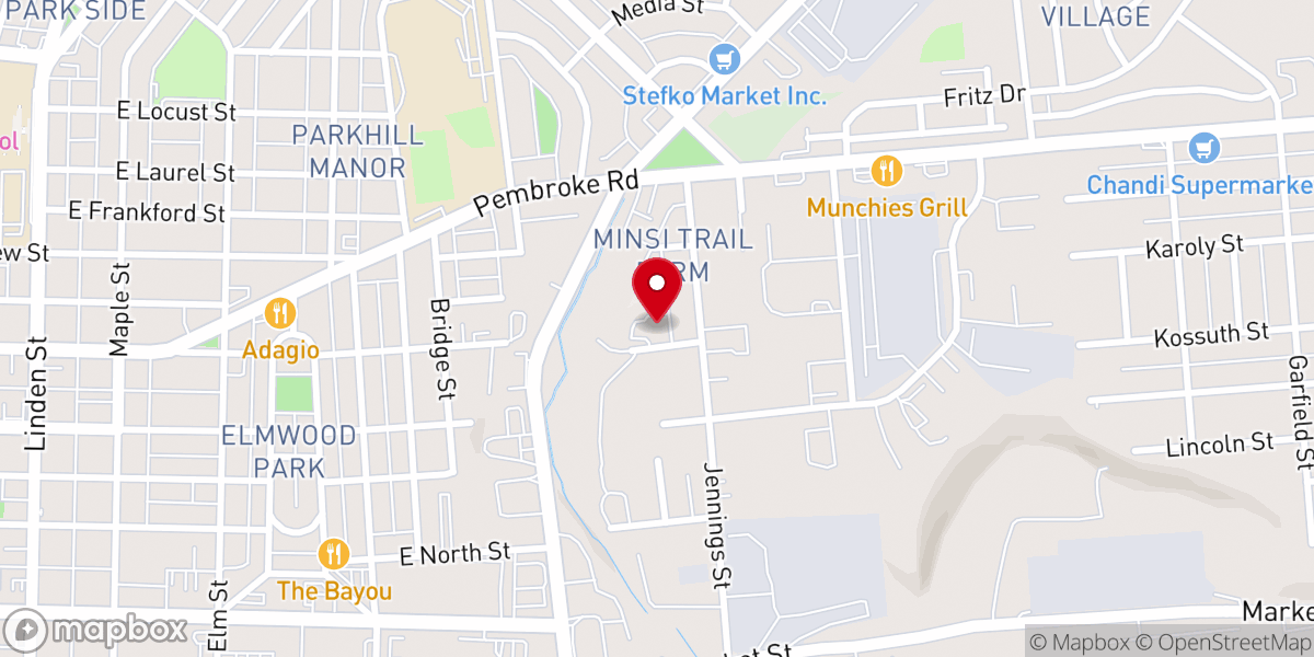 Map showing location of St Paul Baptist Church