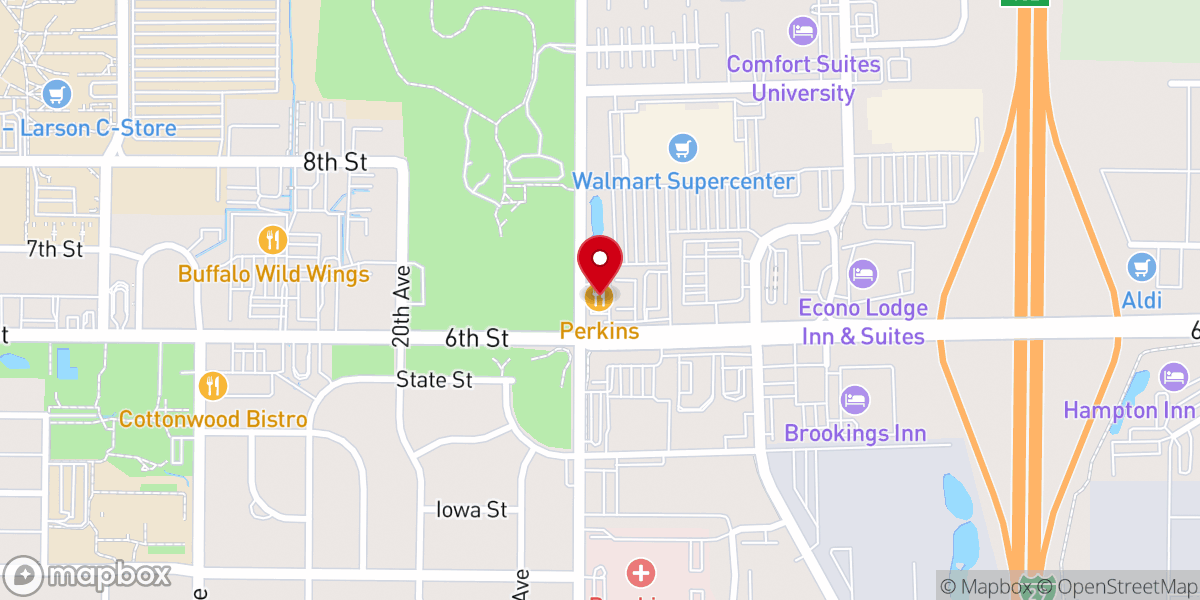 Map showing location of Perkins American Food Co.