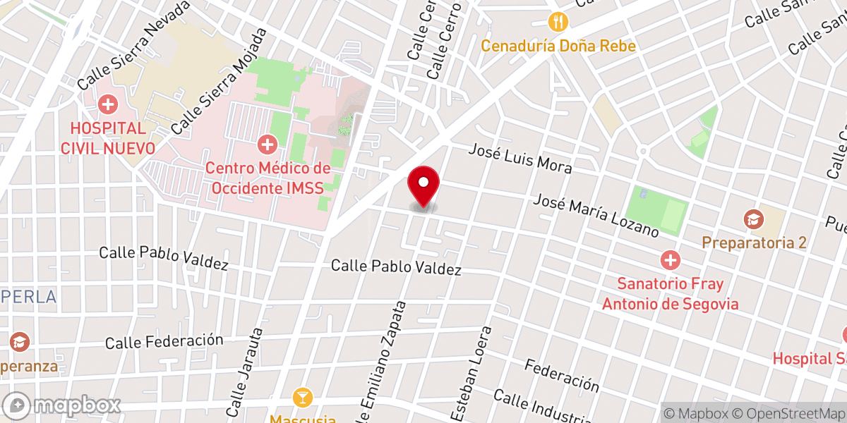 Map showing location of Iglesia Cristiana Pentecostes EL SEMBRADOR