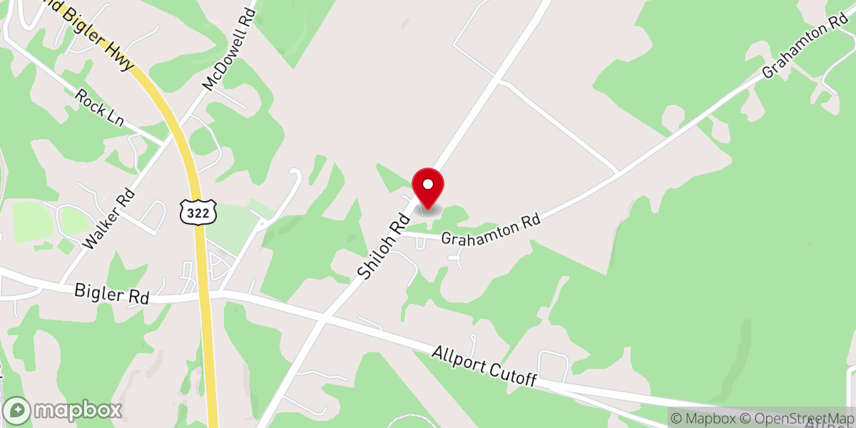 Map showing location of Bigler Full Gospel Tabernacle