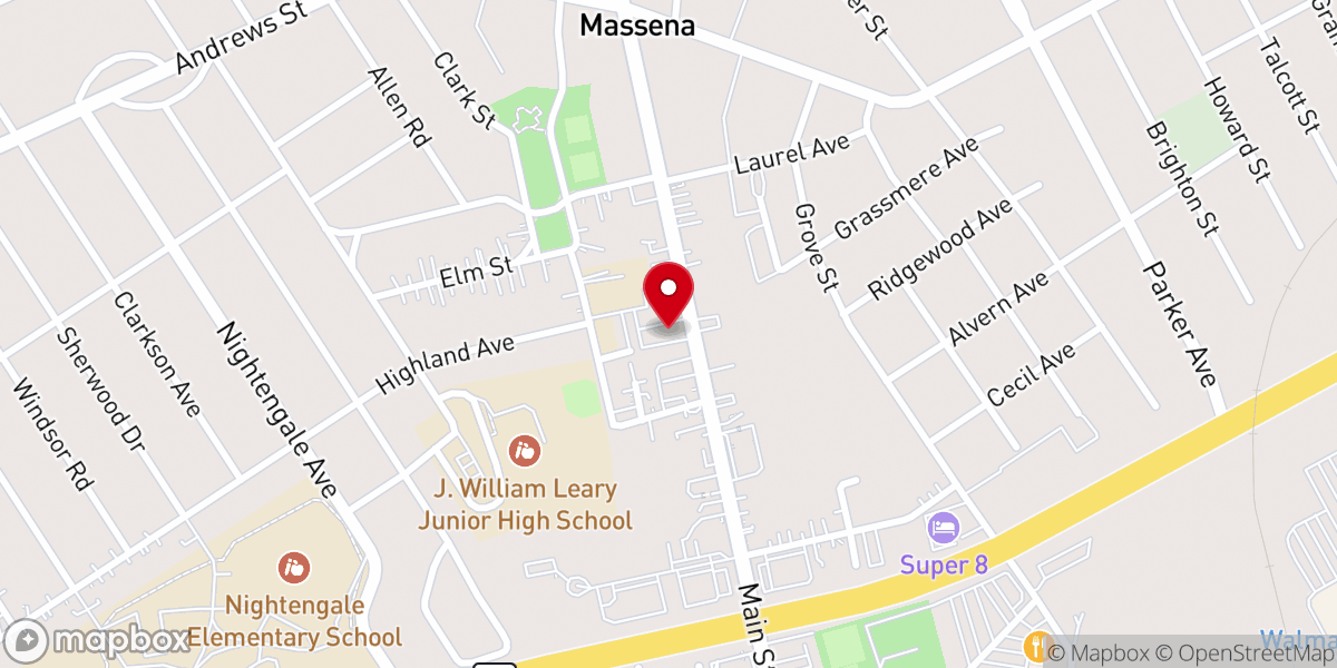 Map showing location of Sacred Heart Church