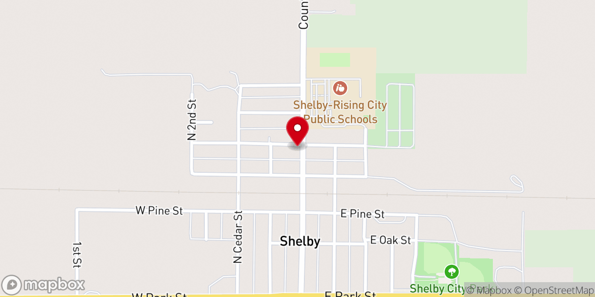 Map showing location of Shelby United Methodist Church