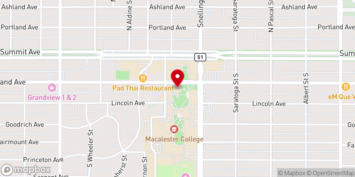 Map showing location of Weyerhaeuser Memorial Chapel