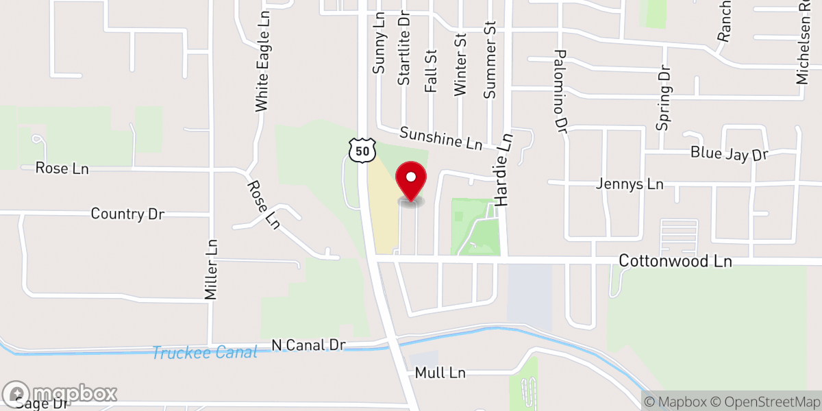 Map showing location of Living Stones Church, Fernley
