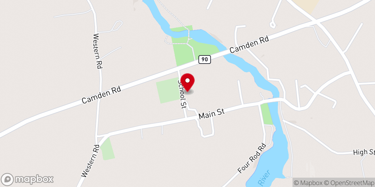 Map showing location of Old Brick School Community Center