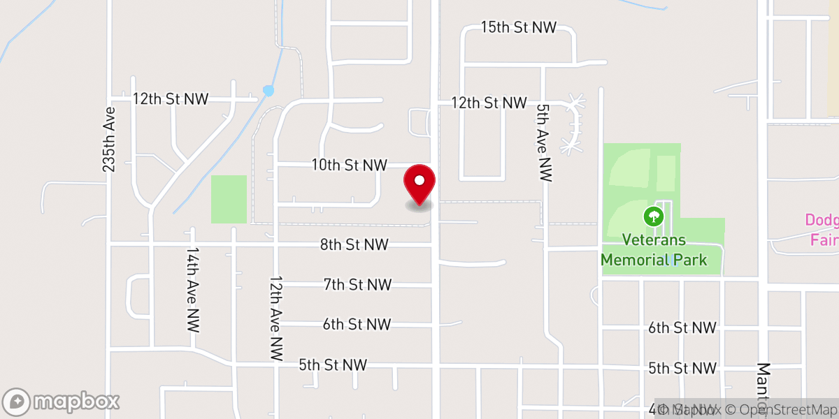 Map showing location of Kasson Church of Christ