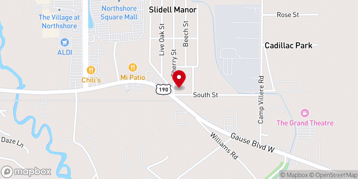 Map showing location of The Antebellum House