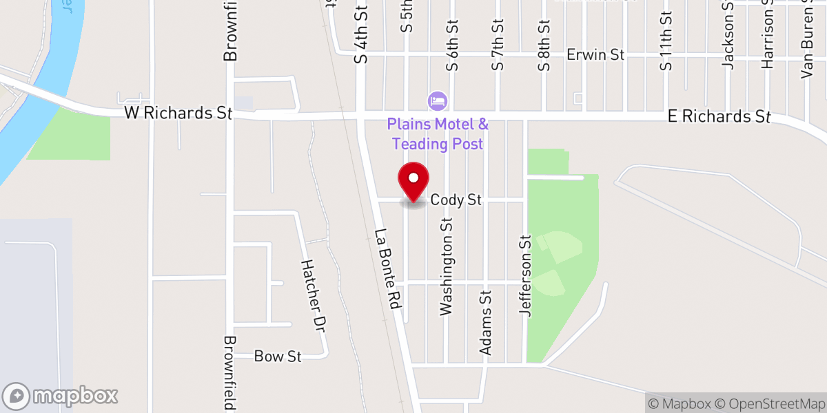 Map showing location of New Life Pentecostal Church