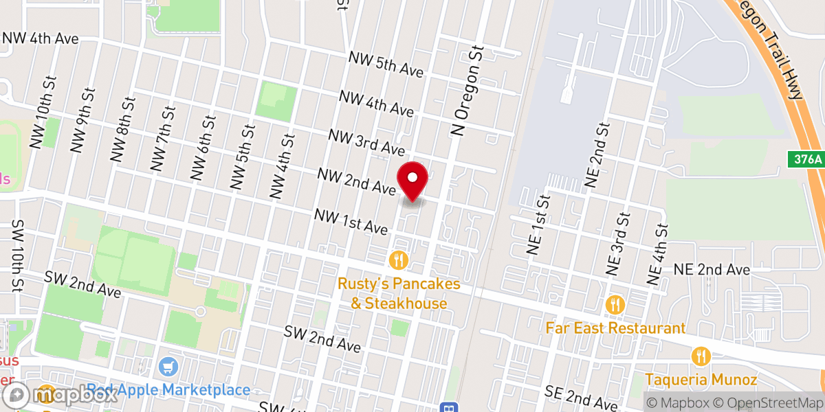 Map showing location of First Christian Church