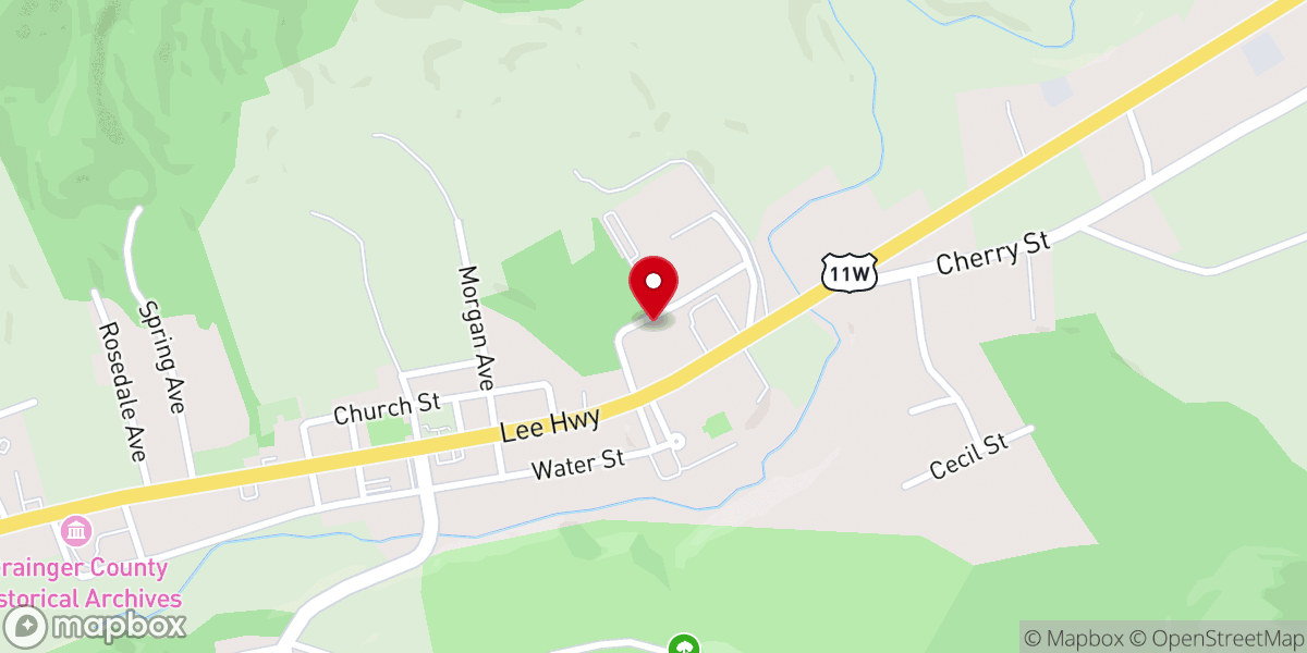 Map showing location of Grainger County Association-Baptist