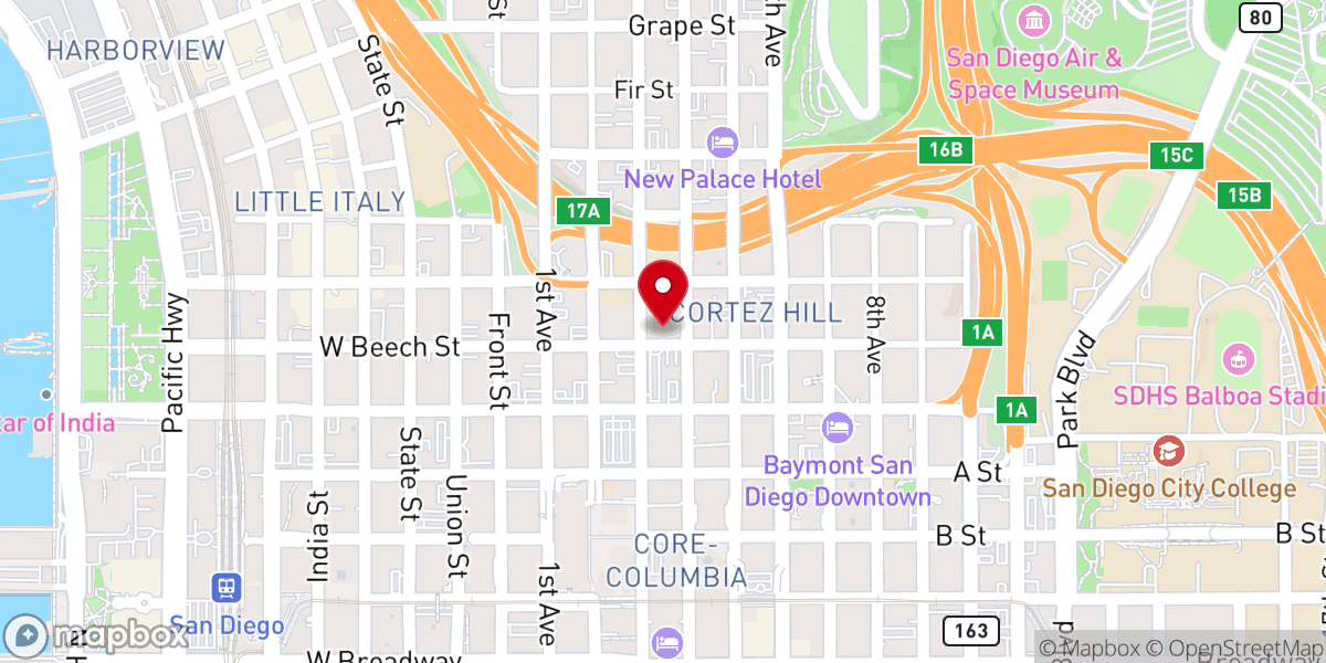 Map showing location of Saint Joseph Cathedral