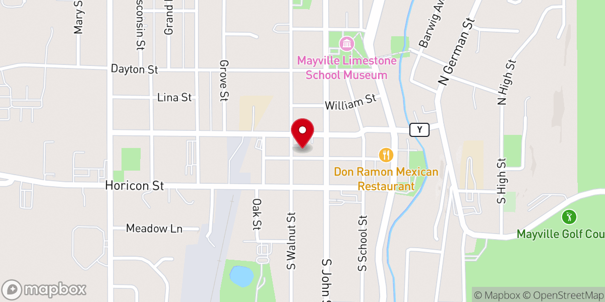 Map showing location of St. Paul's Lutheran Church
