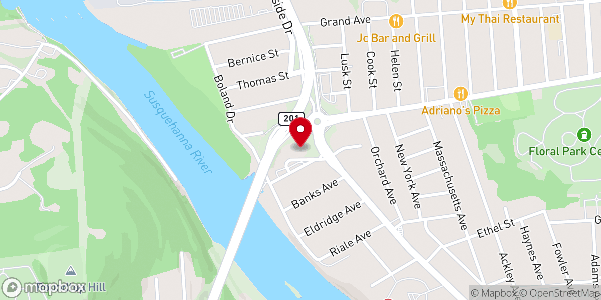 Map showing location of Church of the Blessed Sacrament