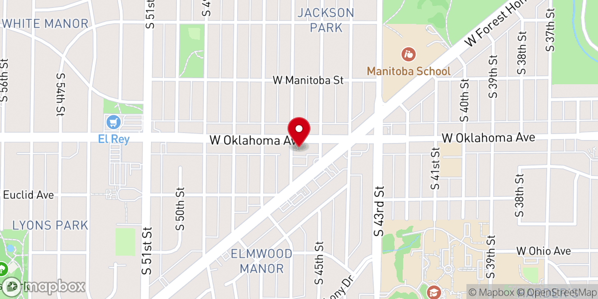 Map showing location of Jackson Park Lutheran Church