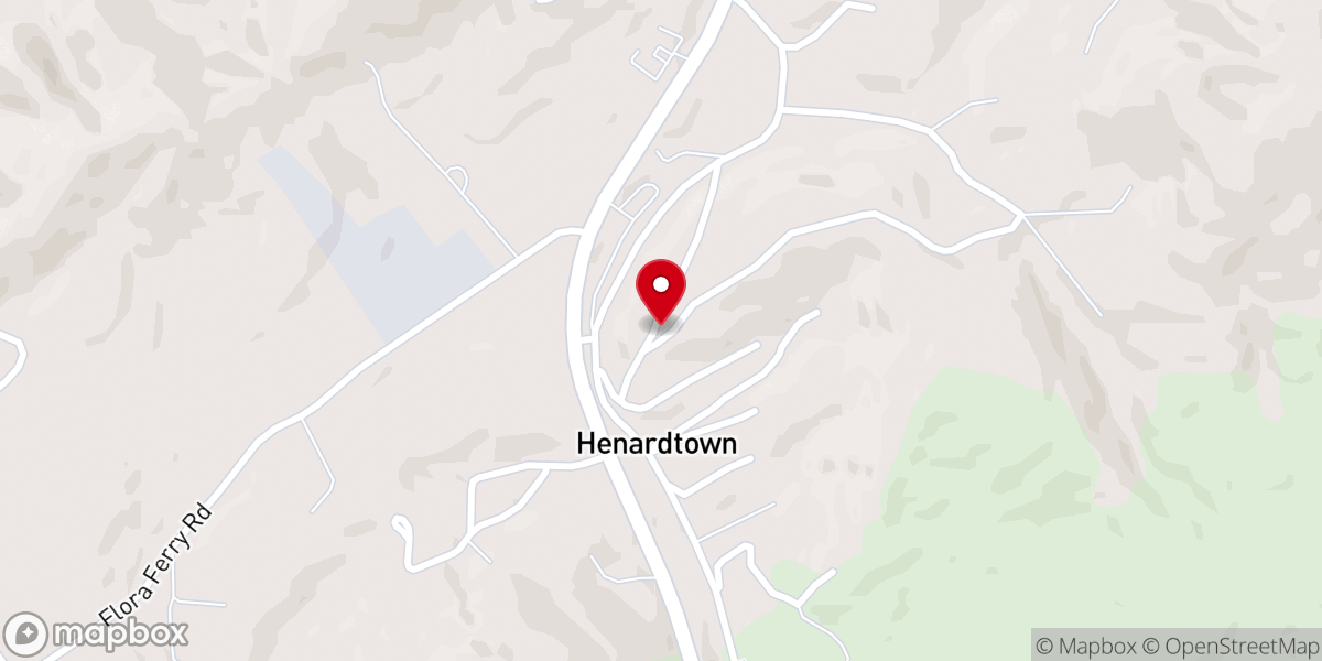 Map showing location of Henard's Chapel Baptist Church