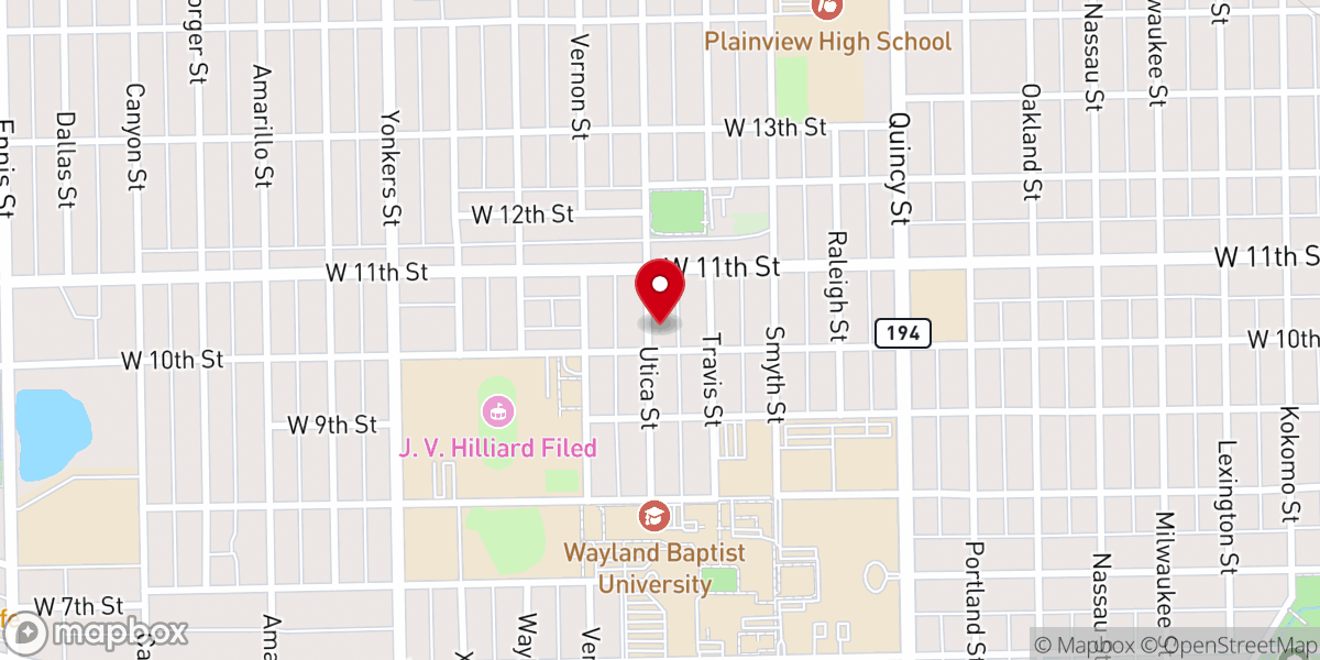 Map showing location of Gethsemane Baptist Church