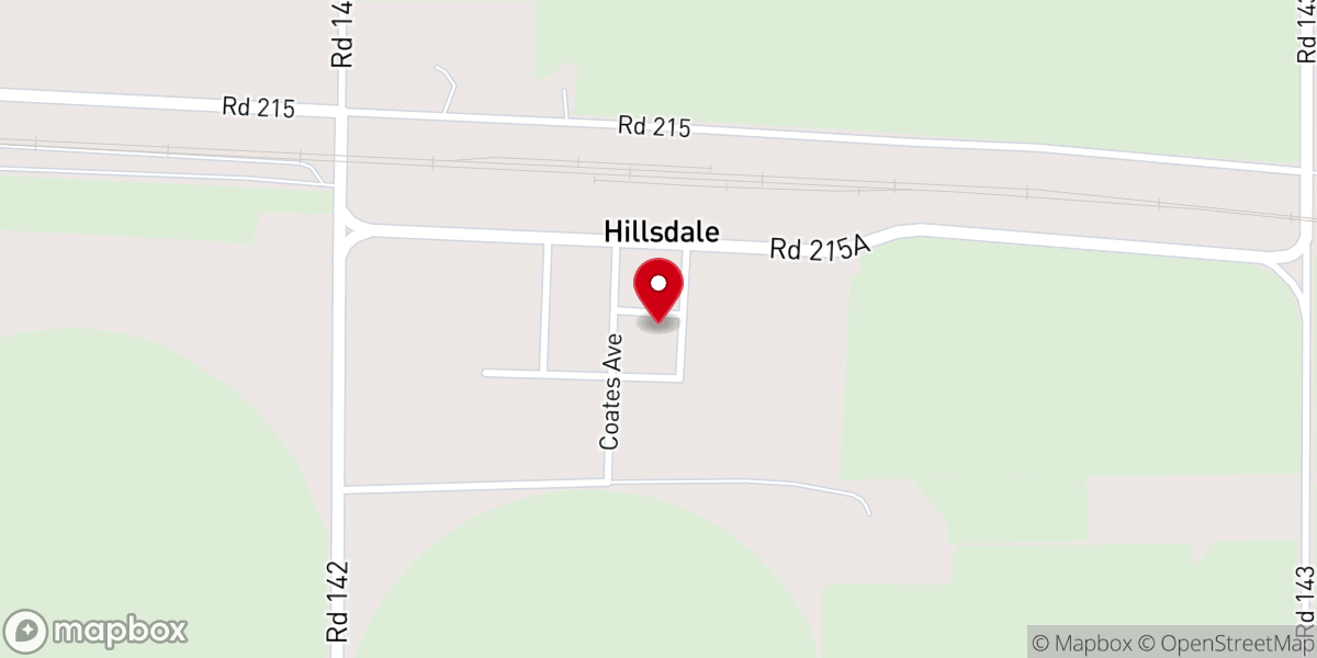 Map showing location of Hillsdale United Methodist Church