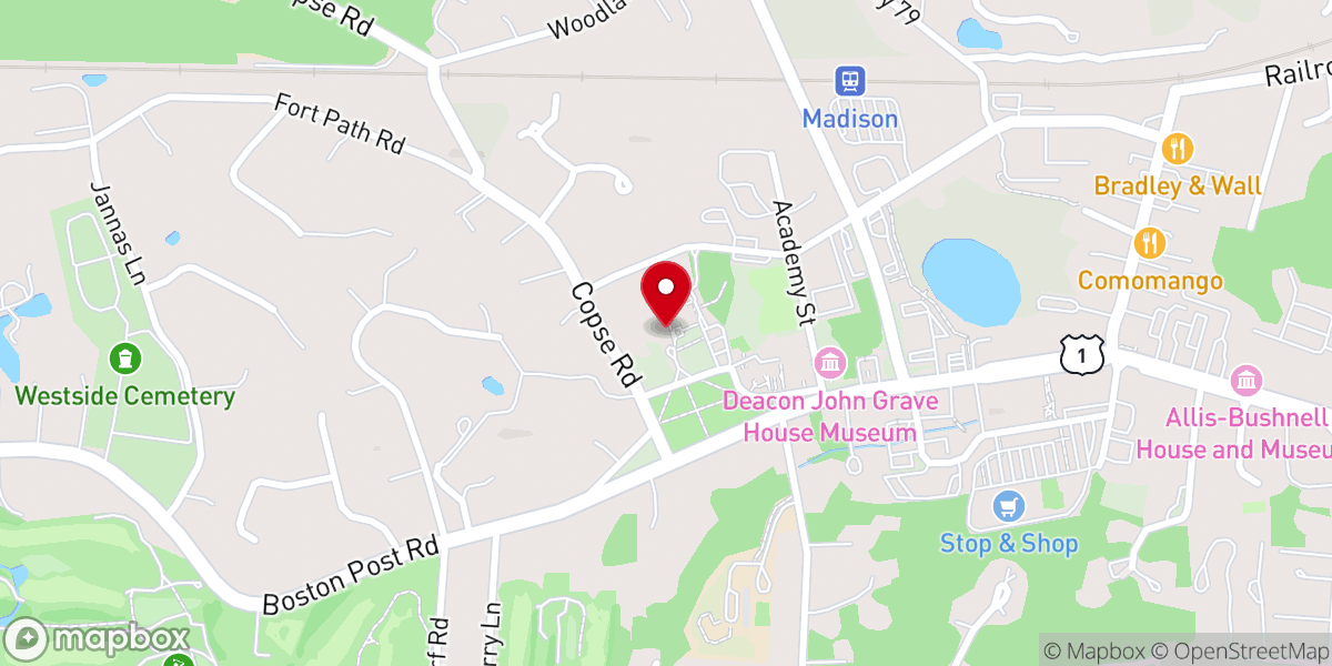 Map showing location of First Congregational Church of Madison