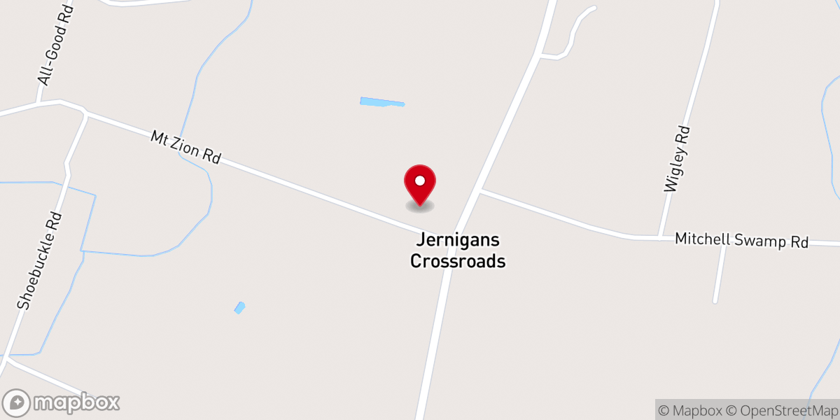 Map showing location of Dogwood Hill Baptist Church