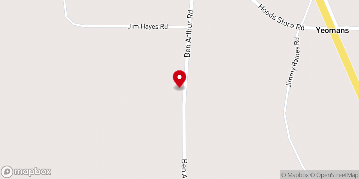 Map showing location of Jerusalem Baptist Church