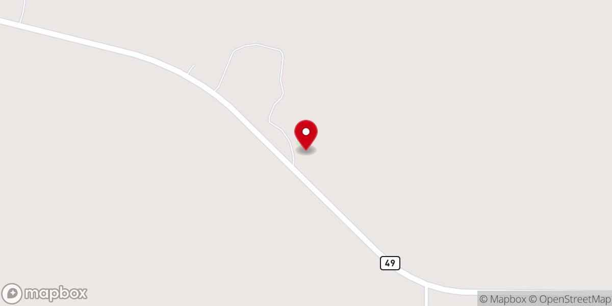 Map showing location of Hurts Chapel AME Church