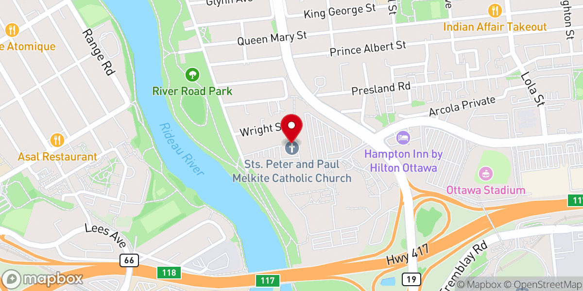 Map showing location of Saints Peter And Paul Church