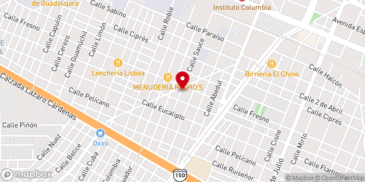 Map showing location of Iglesia Cristiana