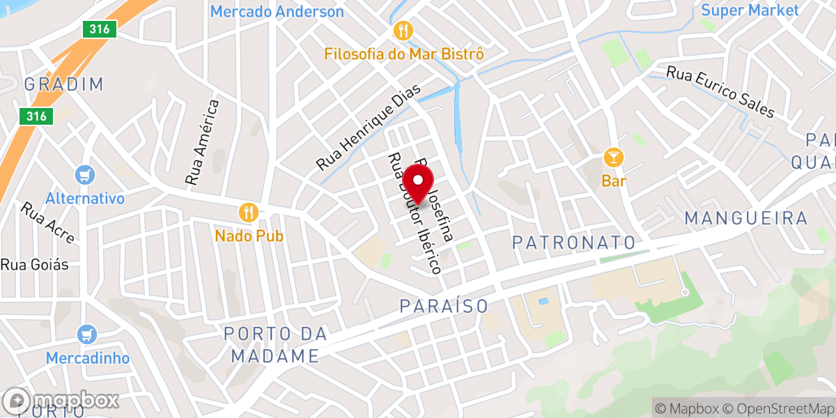 Map showing location of igreja Paraíso São Gonçalo