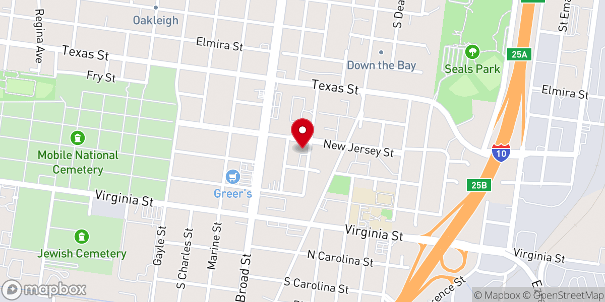 Map showing location of Saint Peters Baptist Church