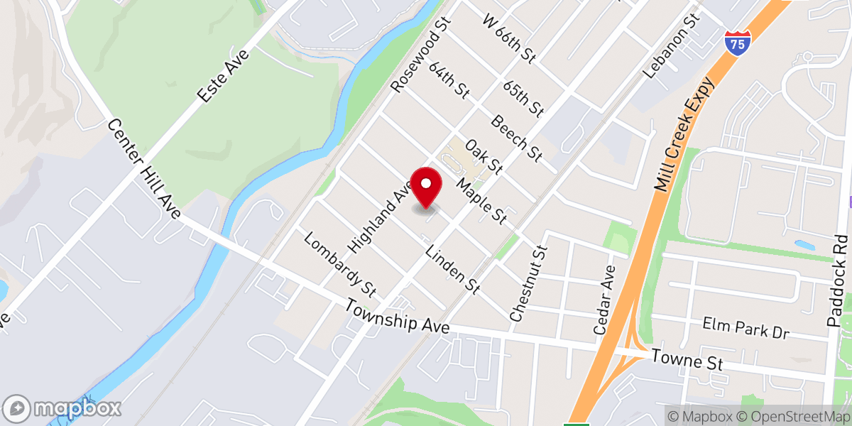 Map showing location of Temple Missionary Baptist Church