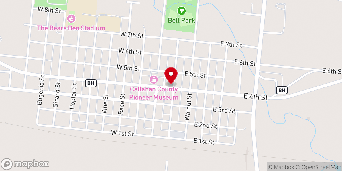 Map showing location of First Presbyterian Church