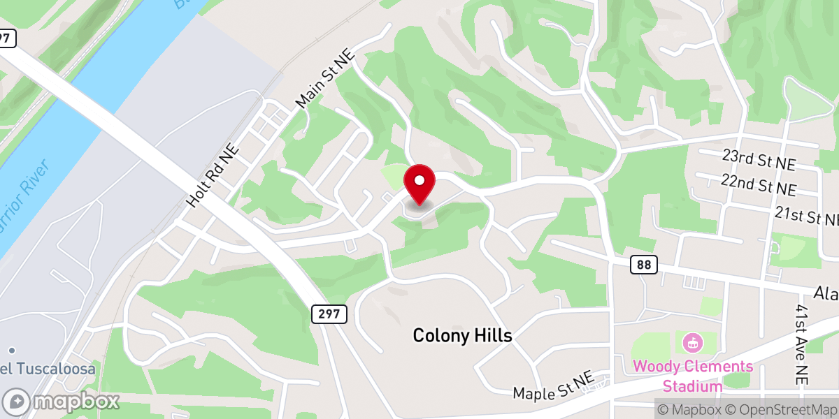 Map showing location of Next Level Church of Tuscaloosa