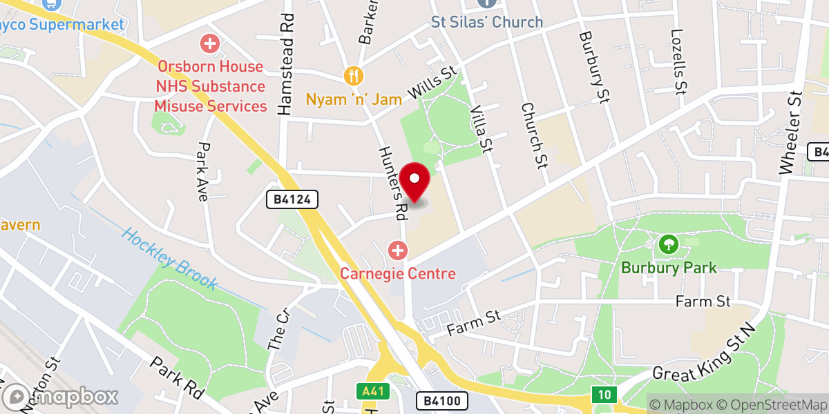 Map showing location of St Mary's Convent, Handsworth