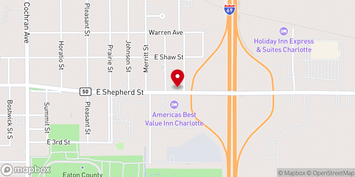 Map showing location of Crossroads United Brethren Church
