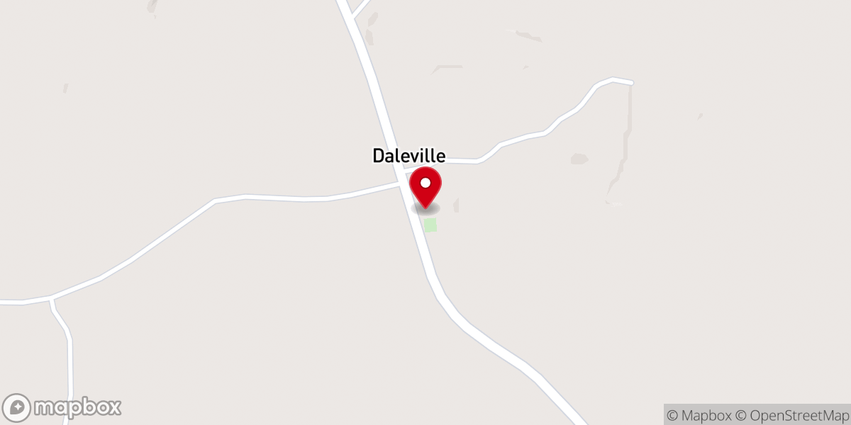 Map showing location of Daleville Methodist Church