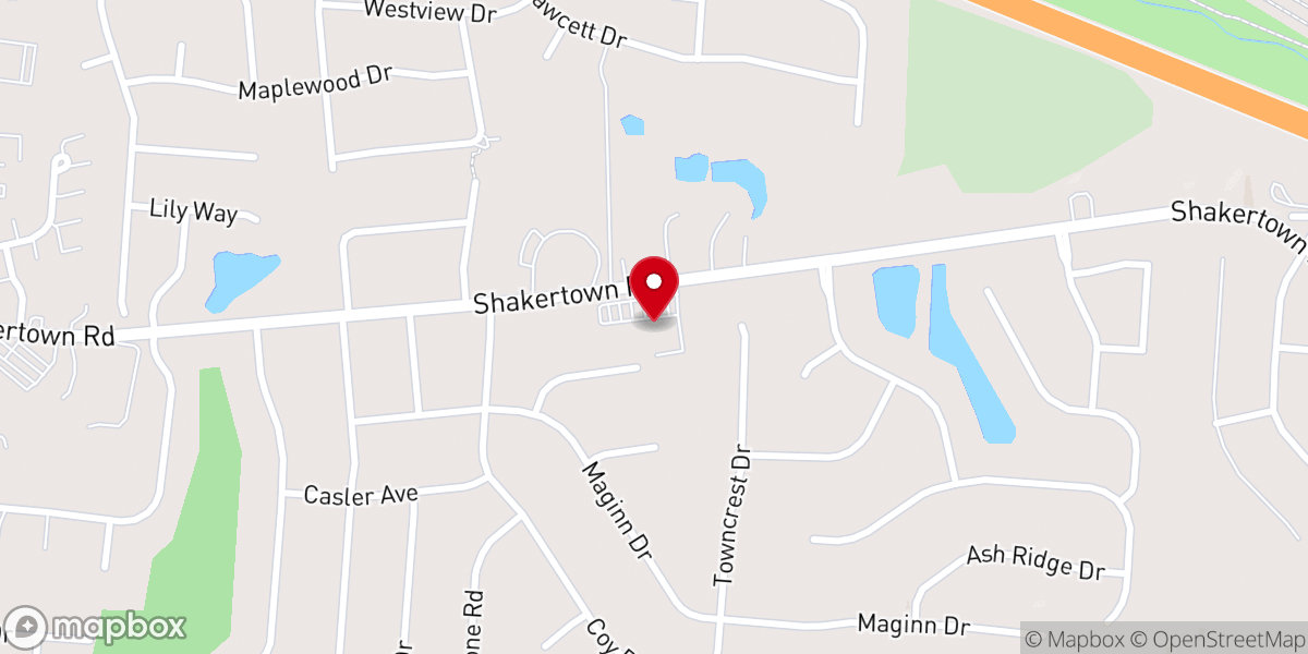 Map showing location of Beavercreek Christian Church