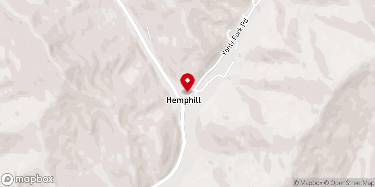 Map showing location of Hemphill Church of Christ