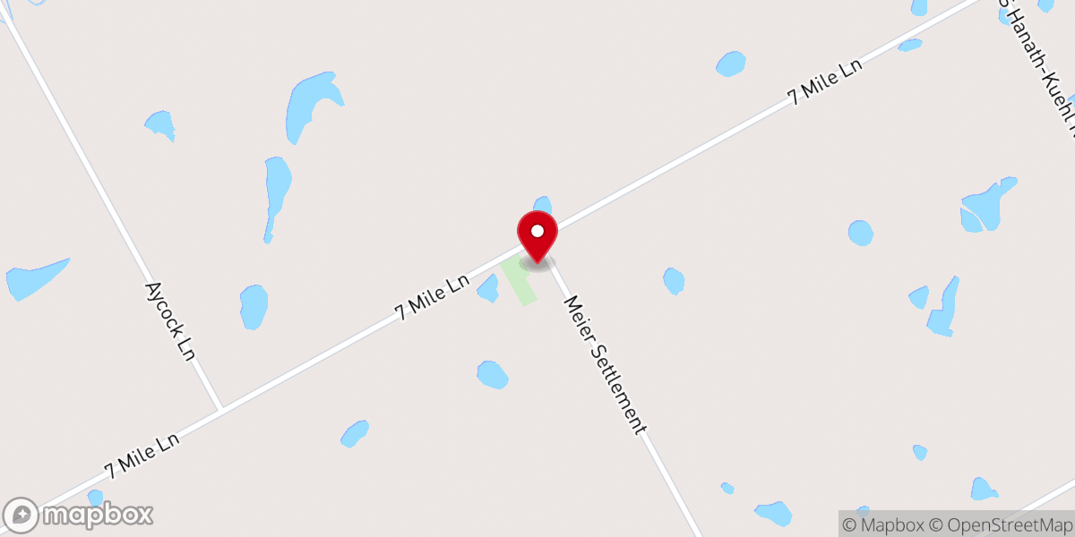 Map showing location of Meier Settlement Church