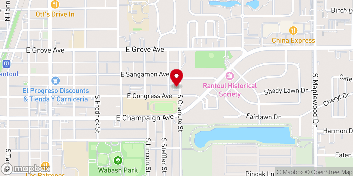 Map showing location of Iglesia Jesús salva Rantoul Ilinois