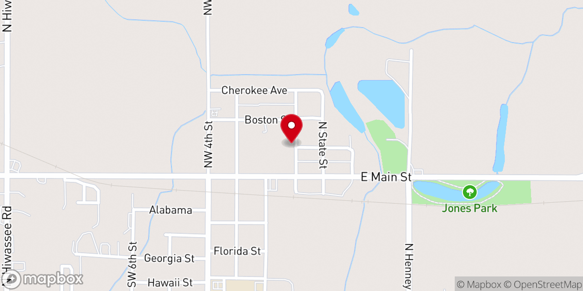 Map showing location of St. Robert Bellarmine Catholic Church