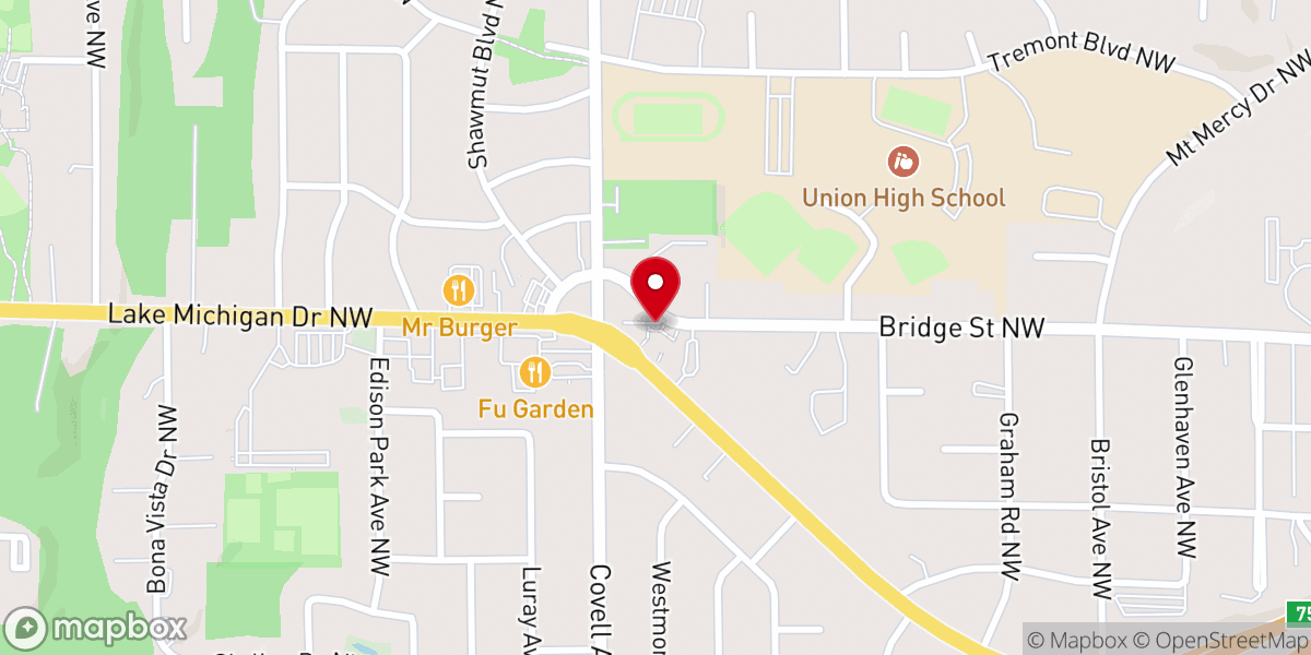 Map showing location of St John's United Church of Christ