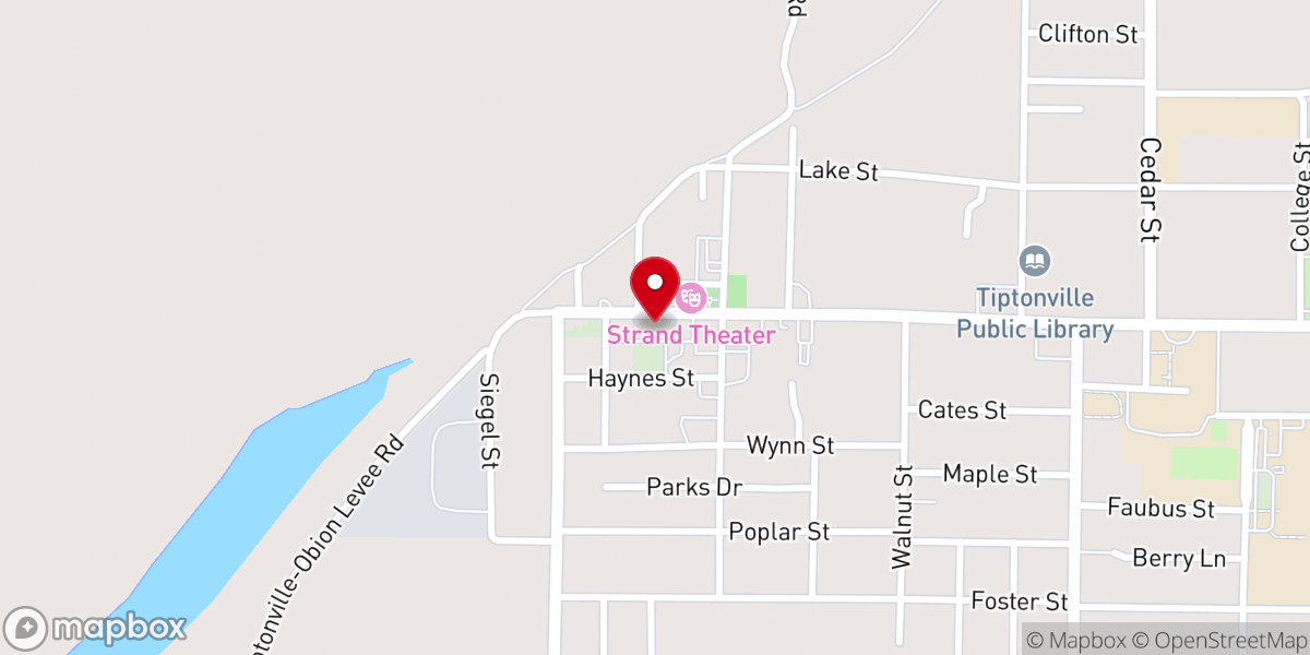 Map showing location of Tiptonville Police Department