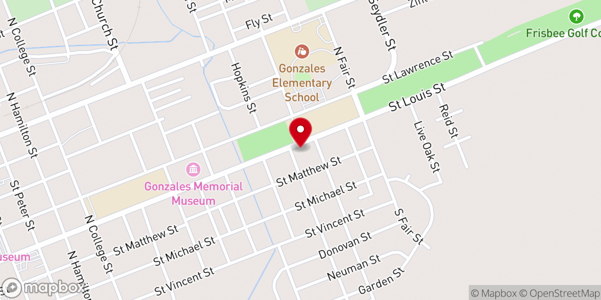 Map showing location of Texas héroes square
