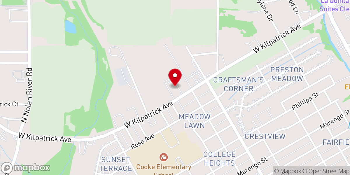Map showing location of 1 Life Church
