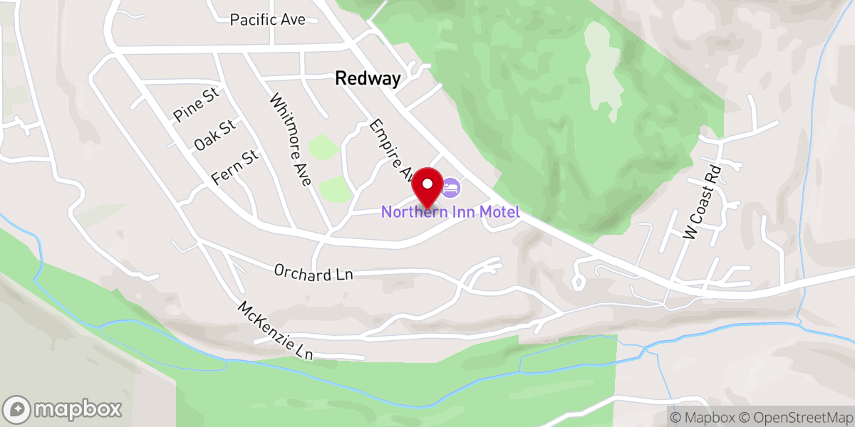 Map showing location of First Baptist Church Redway
