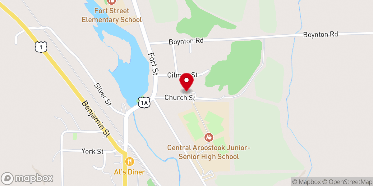 Map showing location of United Baptist Church