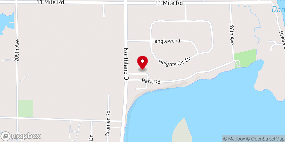 Map showing location of Rogers Heights Christian Church